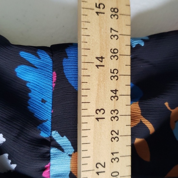 J. Crew Floral Midi Dress 4 Black Blue Pink Long Sleeve Cottage Office Career - Picture 13 of 16